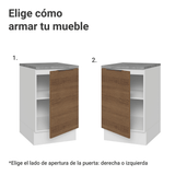 Bajo Mesada 50cm 1 Puerta, Blanco/Marrón Stella Madesa
