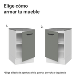 Bajo Mesada 50cm 1 Puerta Blanco/Gris Agata Madesa