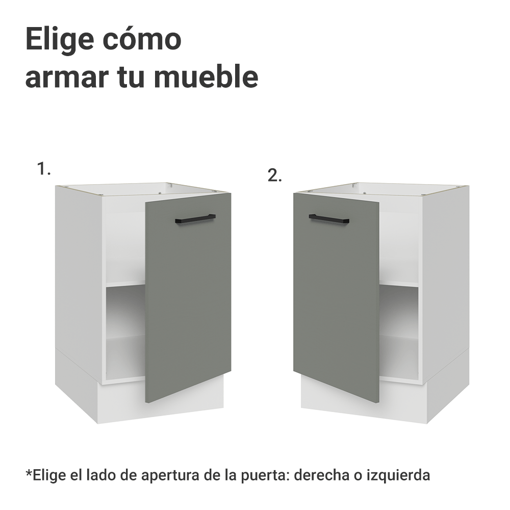 Bajo Mesada 50cm 1 Puerta (Sin Mesada) Blanco/Gris Agata Madesa