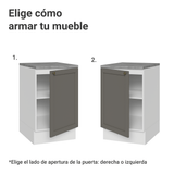 Bajo Mesada 50cm 1 puerta Blanco/Gris Vik Madesa