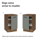 Bajo Mesada 50cm 1 Puerta Marrón/Gris Agata Madesa