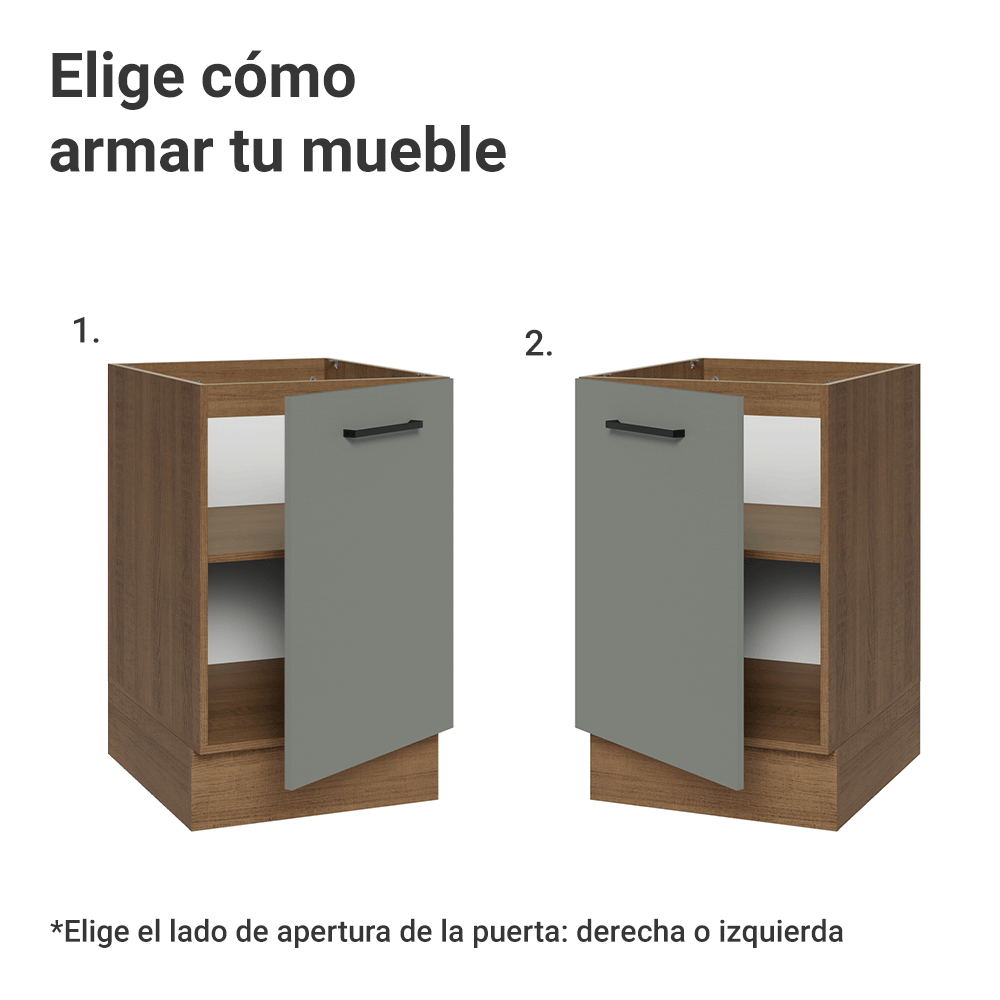 Bajo Mesada 50cm 1 Puerta (Sin Mesada) Marrón/Gris Agata Madesa