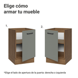 Bajo Mesada 50cm 1 Puerta (Sin Mesada) Marrón/Gris Agata Madesa