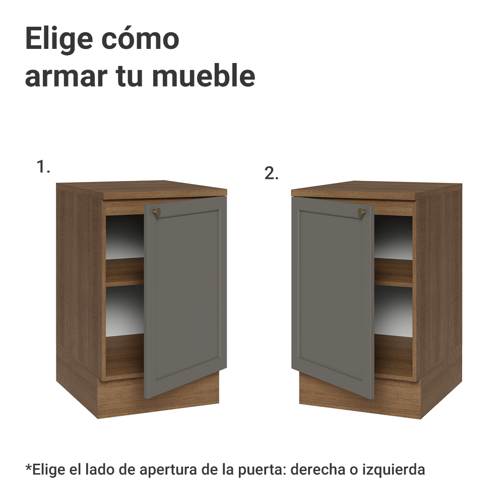 Bajo Mesada 50cm 1 puerta Marrón/Gris Vik Madesa
