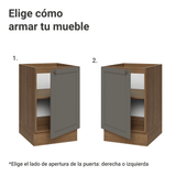Bajo Mesada 50cm 1 Puerta (Sin Mesada) Marrón/Gris Vik Madesa