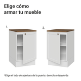 Bajo Mesada 50cm 1 puerta Blanco Marrón Vik Top Madesa