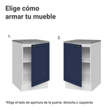 Bajo Mesada 50cm 1 puerta Blanco/Azul Vik Madesa