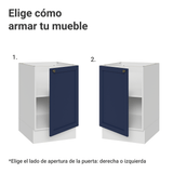 Bajo Mesada 50cm 1 Puerta (Sin Mesada) Blanco/Azul Vik Madesa