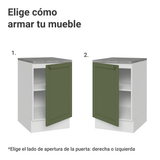 Bajo Mesada 50cm 1 puerta Blanco/Verde Vik Madesa