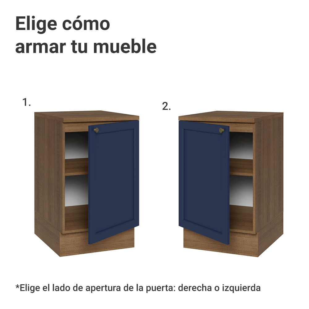 Bajo Mesada 50cm 1 puerta Marrón/Azul Vik Madesa