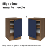 Bajo Mesada 50cm 1 puerta Marrón/Azul Vik Madesa