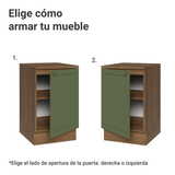Bajo Mesada 50cm 1 puerta Marrón/Verde Vik Madesa