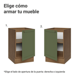 Bajo Mesada 50cm 1 Puerta (Sin Mesada) Marrón/Verde Vik Madesa