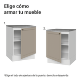 Bajo Mesada 60 cm 1 Puerta Blanco/Crema Vik Madesa