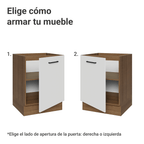Bajo Mesada 60 cm 1 Puerta Sin Mesada Marrón/Blanco Agata Madesa