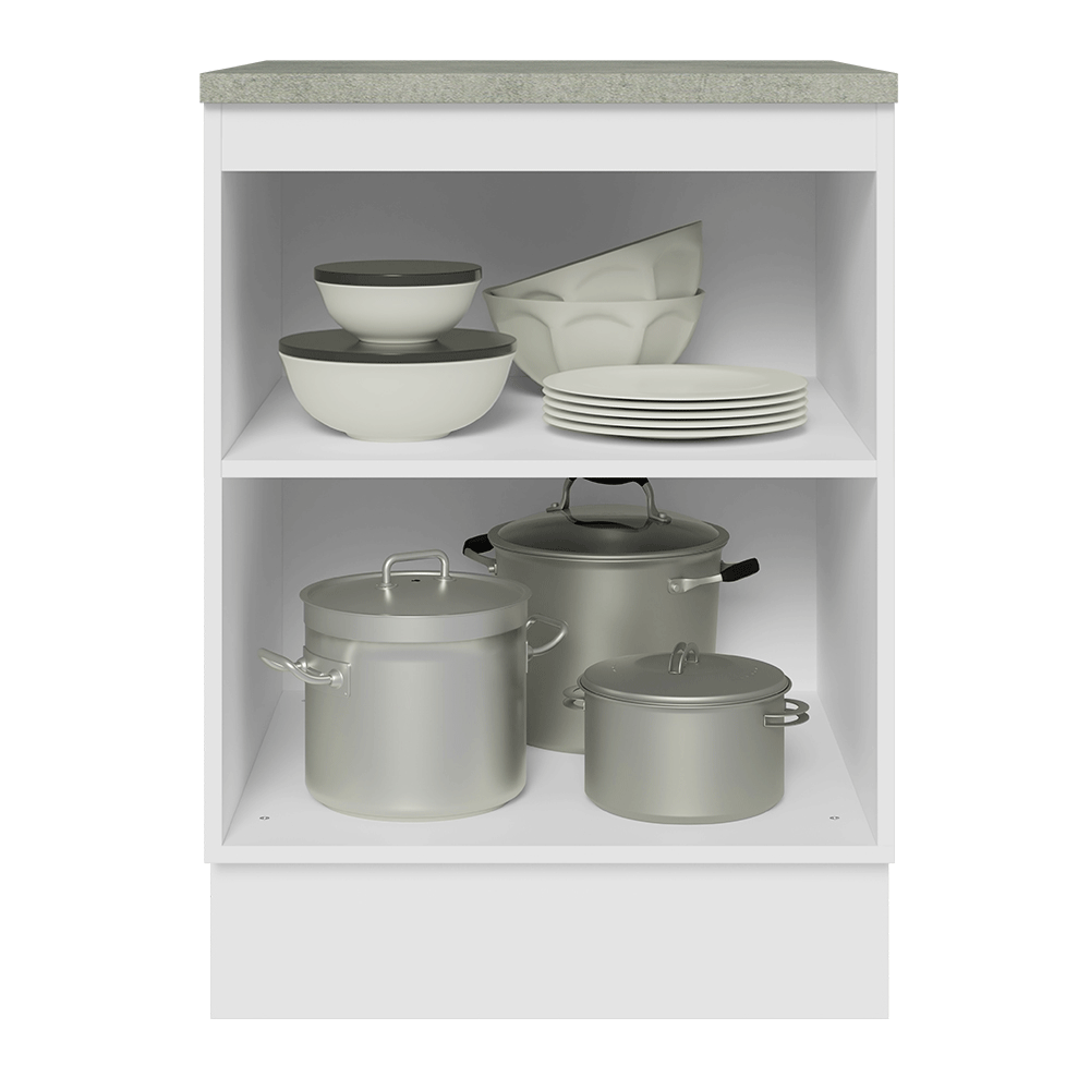 Bajo Mesada de Cocina 60 cm 1 Puerta Blanco/Negro Lux Madesa