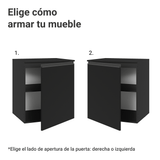 Bajo Mesada de Cocina 60 cm 1 Puerta Flotante Negro Nice Madesa