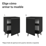 Bajo Mesada de Cocina 60 cm 1 Puerta con Patas Negro Nice Madesa