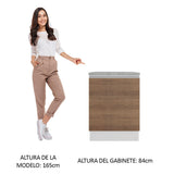 Bajo Mesada 60 cm 1 Puerta Glamy Blanco/Marrón