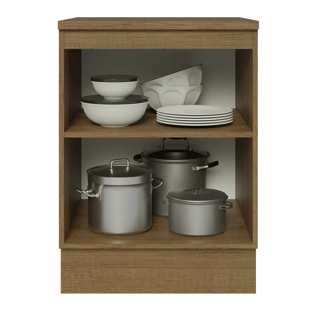 Bajo Mesada de Cocina 60 cm 1 Puerta Marrón/Gris Lux Madesa