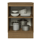 Bajo Mesada 60 cm 1 Puerta (Con Mesada) Marrón/Gris Lux Madesa