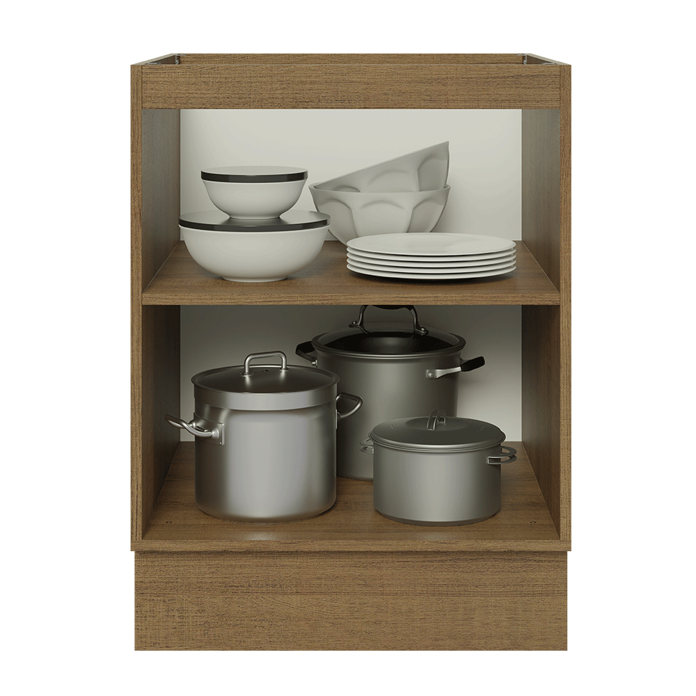 Bajo Mesada de Cocina 60 cm 1 Puerta (Sin Mesada) Marrón/Gris Lux Madesa