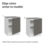 Bajo Mesada de Cocina 60 cm 1 Puerta Blanco/Gris Vik Madesa
