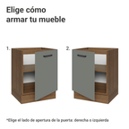 Bajo Mesada 60 cm 1 Puerta Sin Mesada Marrón/Gris Agata Madesa