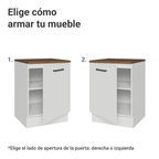 Bajo Mesada 60 cm 1 Puerta Blanco/Marrón Agata Madesa