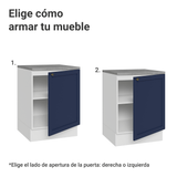 Bajo Mesada de Cocina 60 cm 1 Puerta Blanco/Azul Vik Madesa