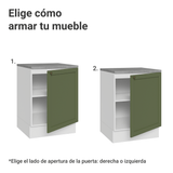 Bajo Mesada de Cocina 60 cm 1 Puerta Blanco/Verde Vik Madesa