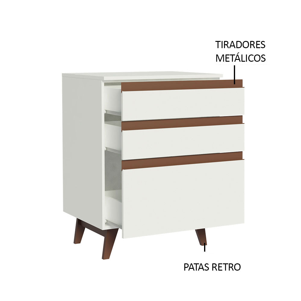 Bajo Mesada Reims 60 cm 3 Cajones Blanco