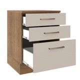 Bajo Mesada 60 cm 3 Cajones Agata Marrón/Crema