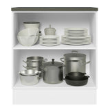 Bajo Mesada Cocina 100% MDF 70 cm 2 Puertas Blanco/Marrón Acordes Madesa