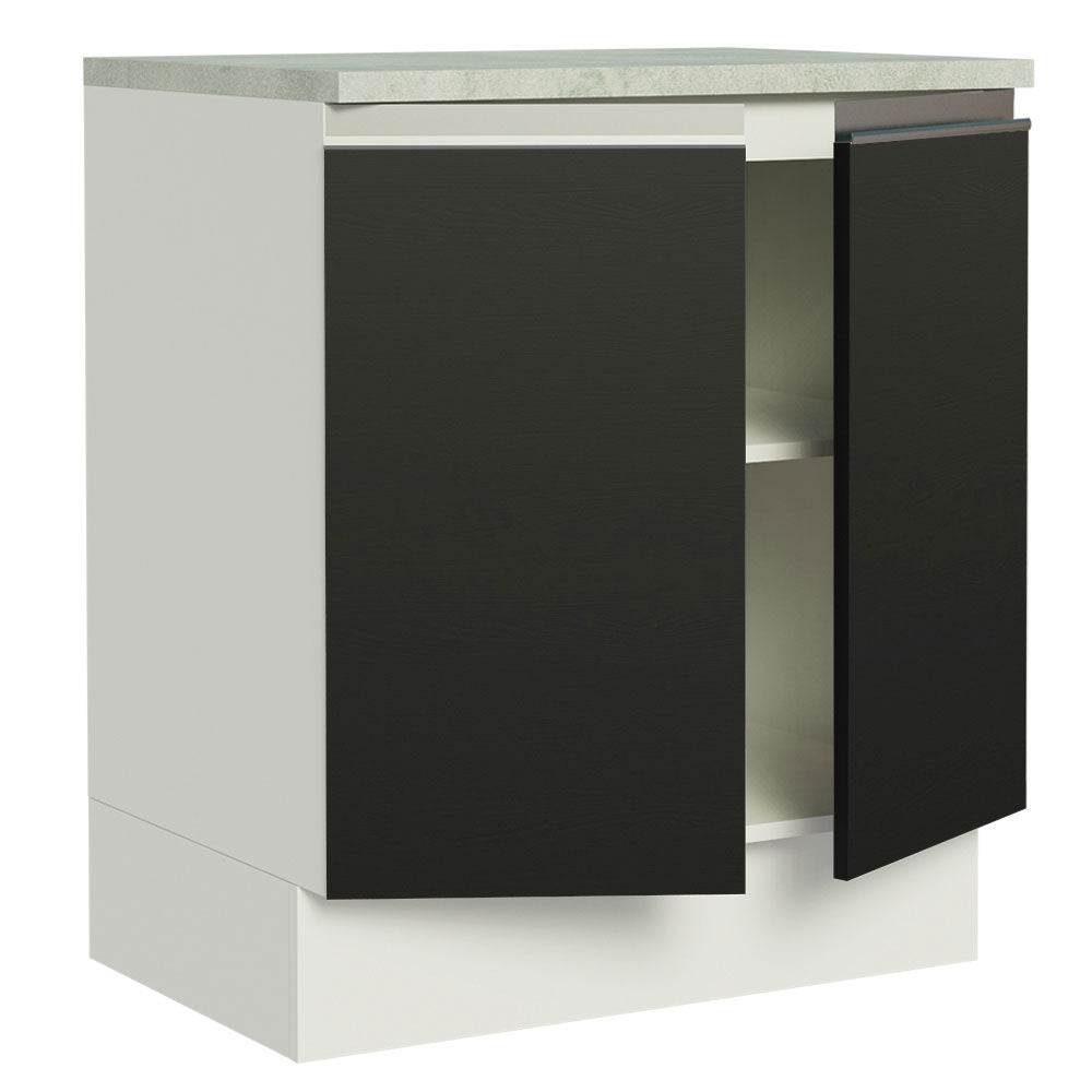 Bajo Mesada 70 cm 2 Puertas Blanco/Negro Glamy