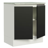 Bajo Mesada 70 cm 2 Puertas Blanco/Negro Glamy