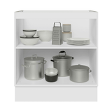 Bajo Mesada de Cocina 70 cm 2 Puetas (Sin Mesada) Blanco/Negro Lux Madesa