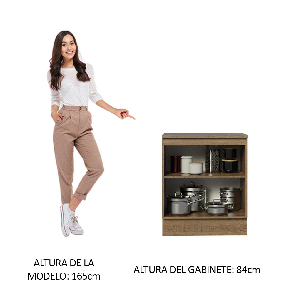 Bajo Mesada 70 cm 2 Puertas Agata Marrón/Crema