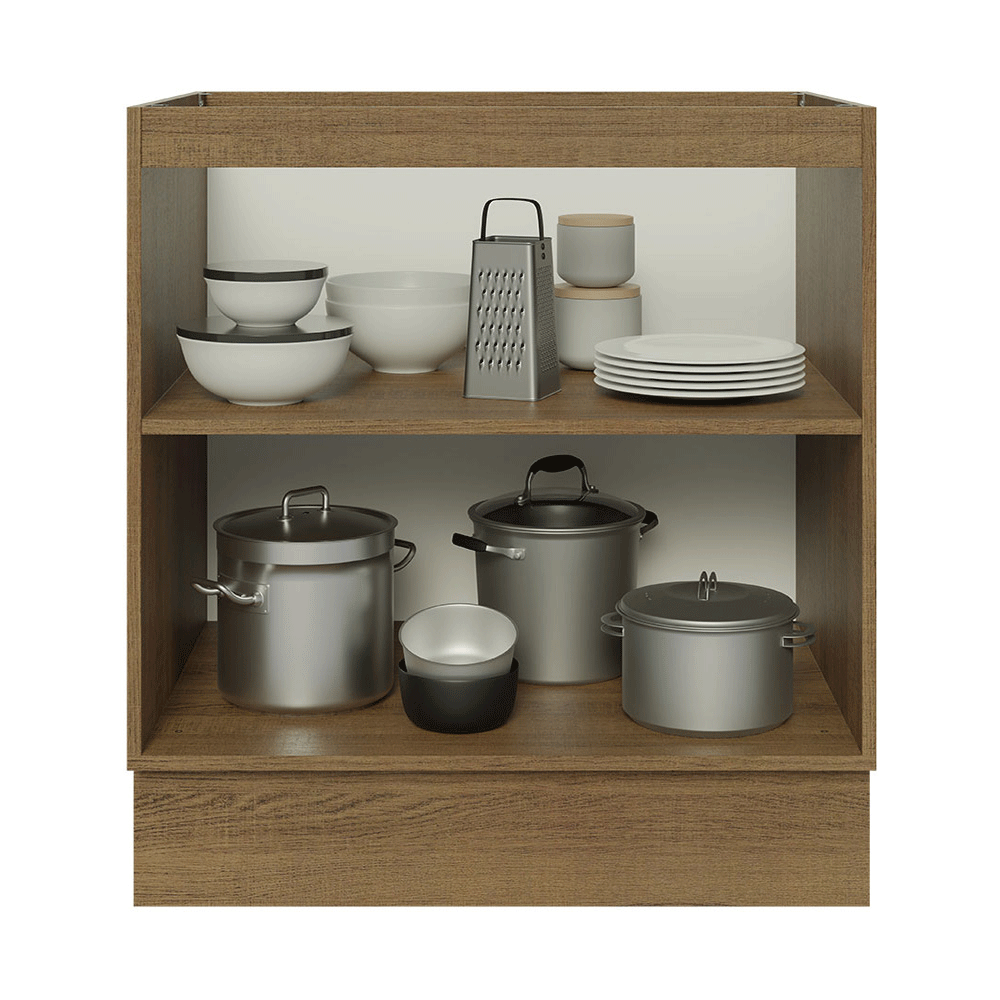 Bajo Mesada de Cocina 70 cm 2 Puetas (Sin Mesada) Marrón/Negro Lux Madesa