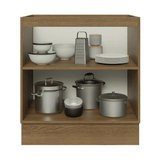 Bajo Mesada de Cocina 70 cm 2 Puetas (Sin Mesada) Marrón/Negro Lux Madesa