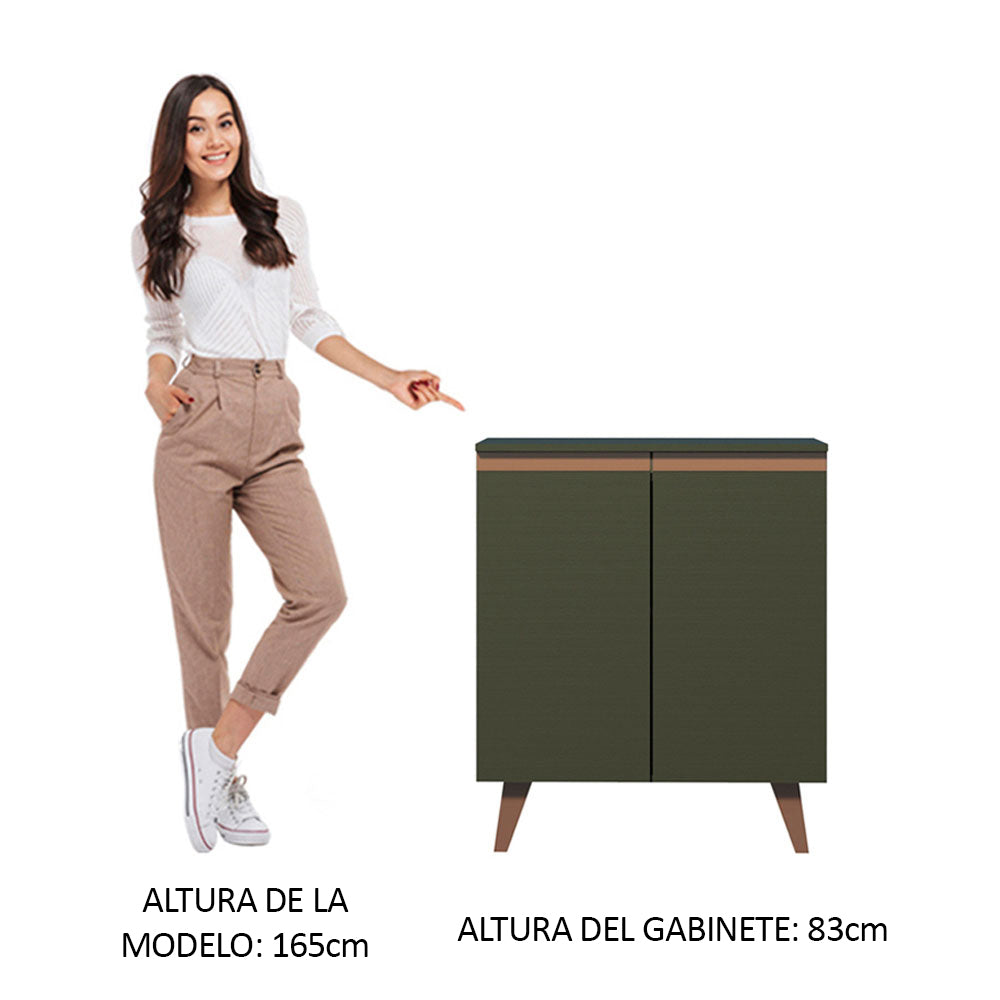 Bajo Mesada 70 cm 2 Puertas Reims Negro