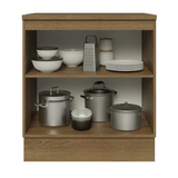 Bajo Mesada de Cocina 70 cm 2 Puetas Marrón/Gris Lux Madesa