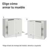 Bajo Mesada Esquinero 94 cm 1 Puerta (Sin Mesada) Blanco Glamy Madesa