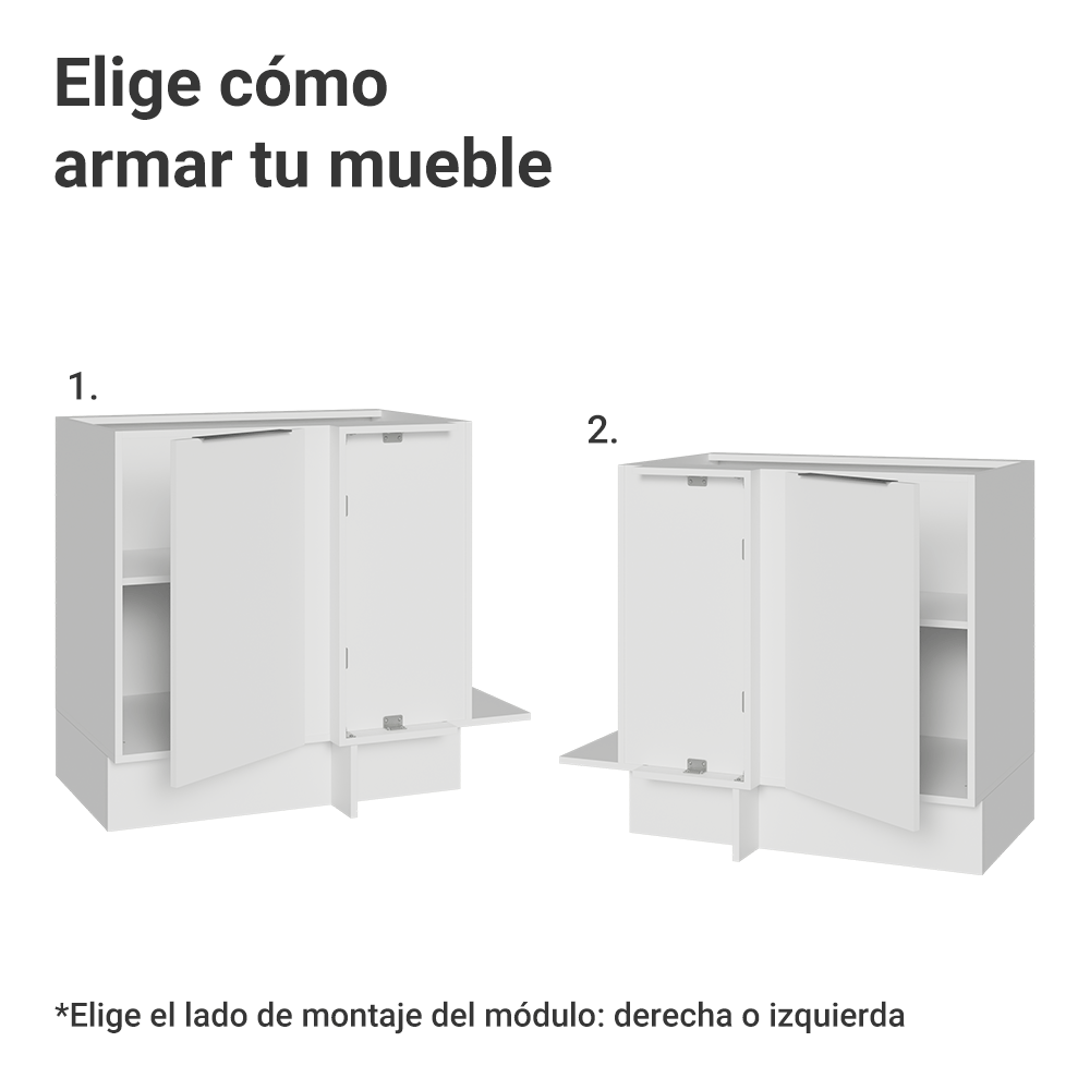 Bajo Mesada Esquinero 94 cm 1 Puerta (Sin Mesada) Blanco Stella Madesa