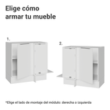 Bajo Mesada Esquinero 94 cm 1 Puerta (Sin Mesada) Blanco Stella Madesa