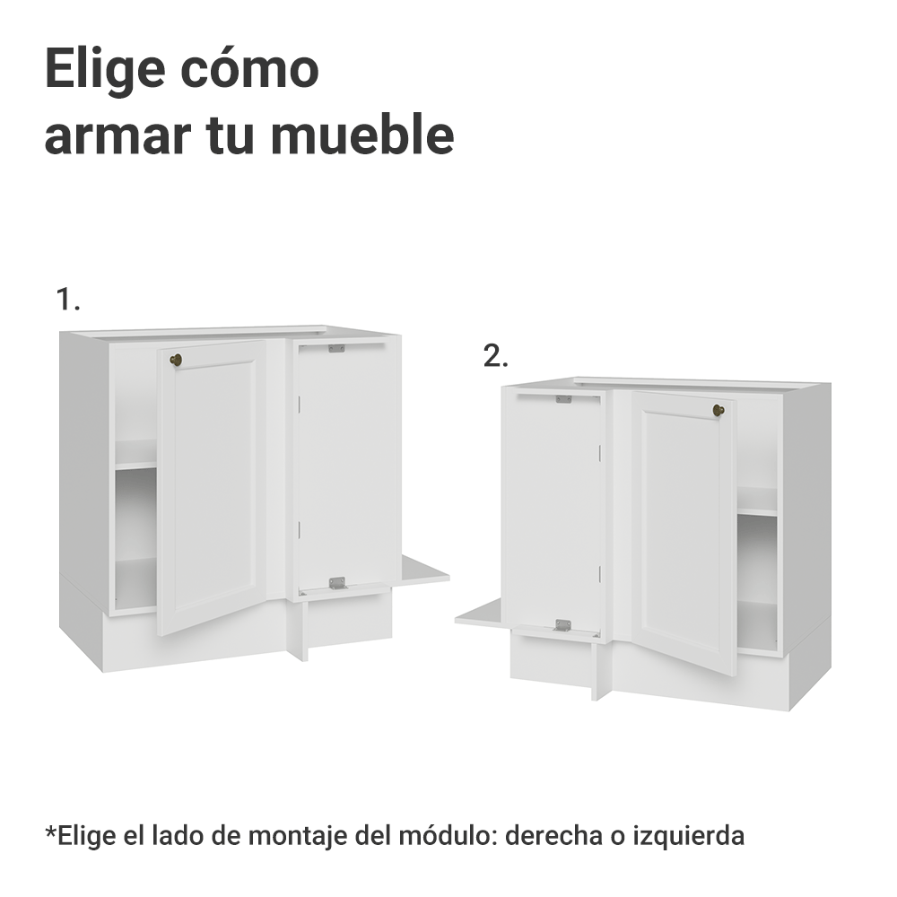 Bajo Mesada Esquinero 94 cm 1 Puerta (Sin Mesada) Blanco Vik Madesa