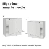Bajo Mesada Esquinero 94 cm 1 Puerta (Sin Mesada) Blanco Vik Madesa