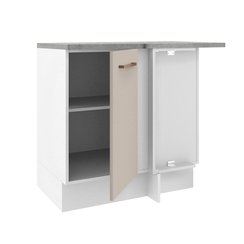 Bajo Mesada Esquinero 1 Puerta Agata Blanco/Crema