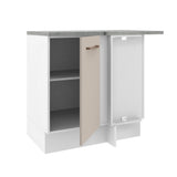 Bajo Mesada Esquinero 1 Puerta Agata Blanco/Crema