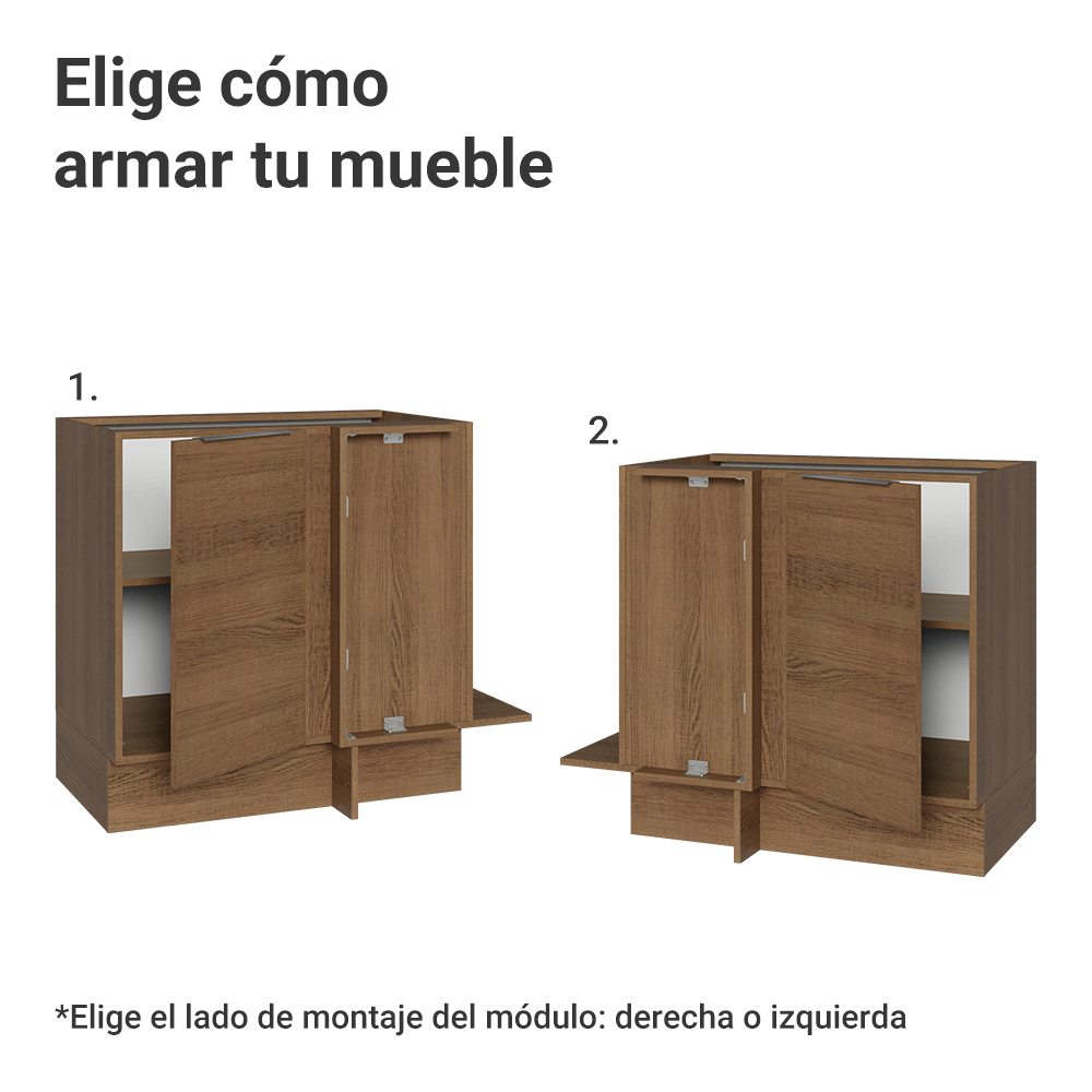 Bajo Mesada Esquinero 94 cm 1 Puerta (Sin Mesada) Marrón Stella Madesa